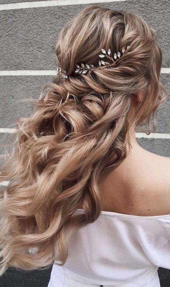 35 Half Up Half Down Wedding Hairstyles For 23 Hmp