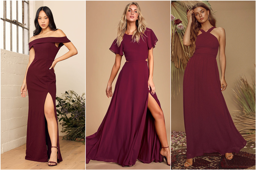 burgundy bridesmaid dresses