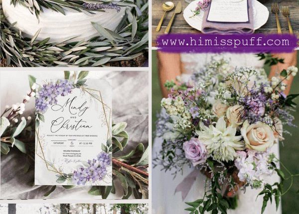 mauve and green march wedding colors