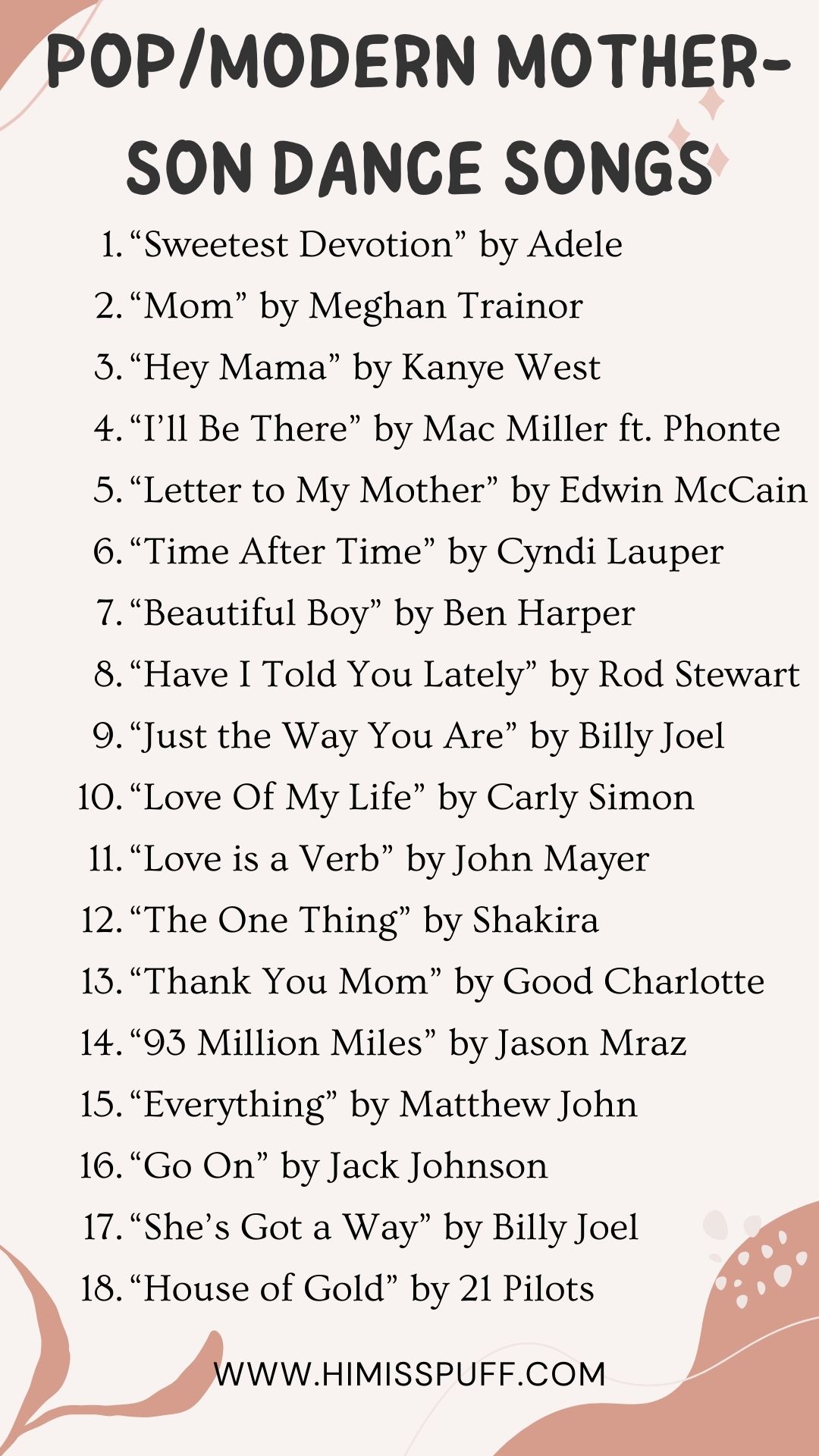 50 of the Greatest Mother Son Dance Songs