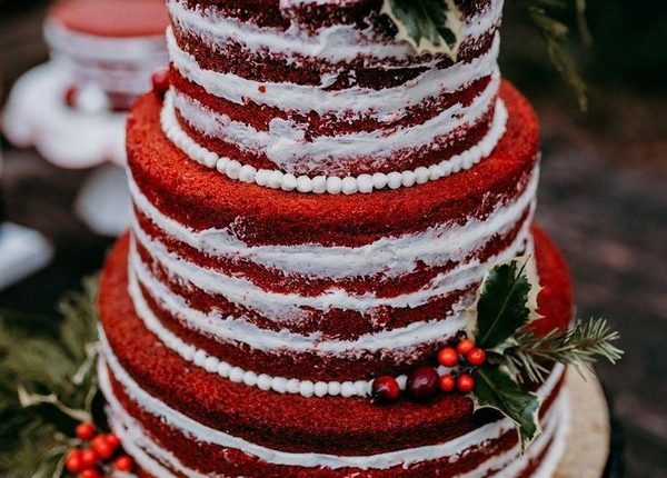 3 Tier Red Velvet Naked Cake