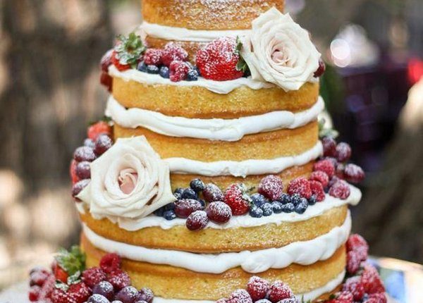 Naked Wedding Cakes with Fresh Berries