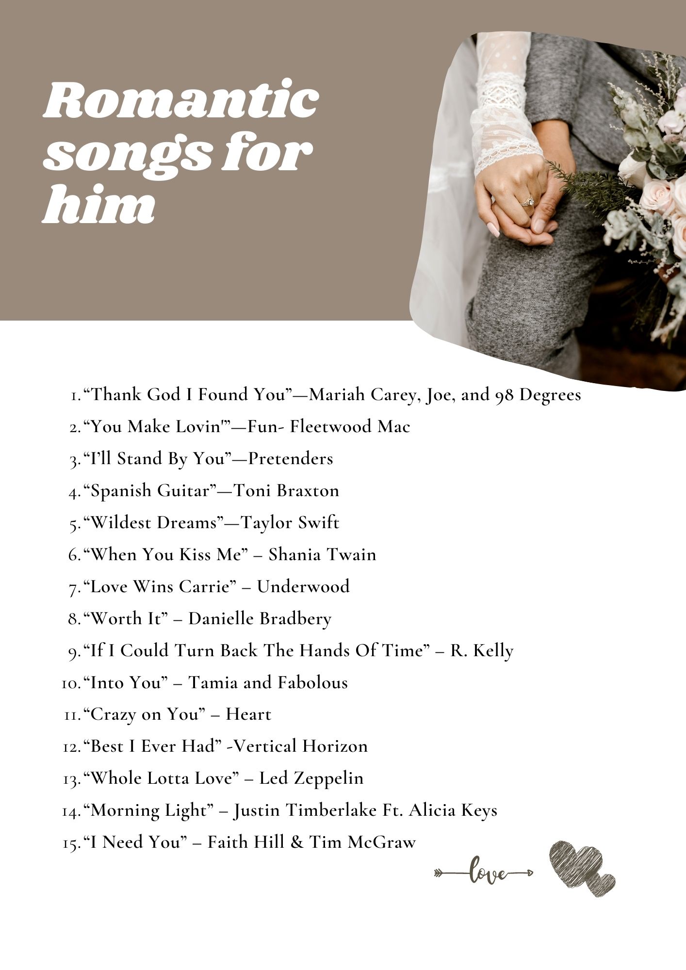 ️ 80 Best Love Songs for Him 2024 Hi Miss Puff
