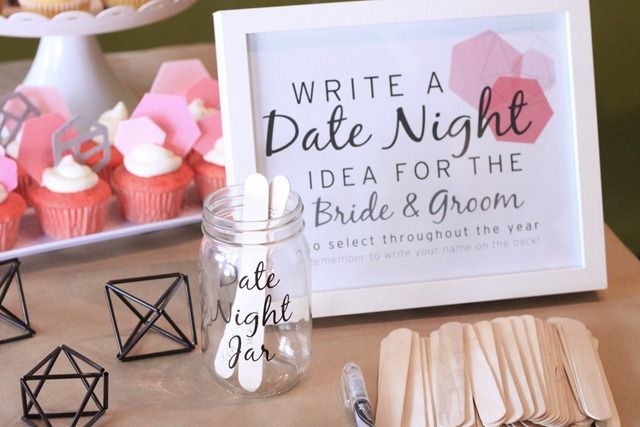 Write a Date Night Idea for the bride and groom bridal shower game