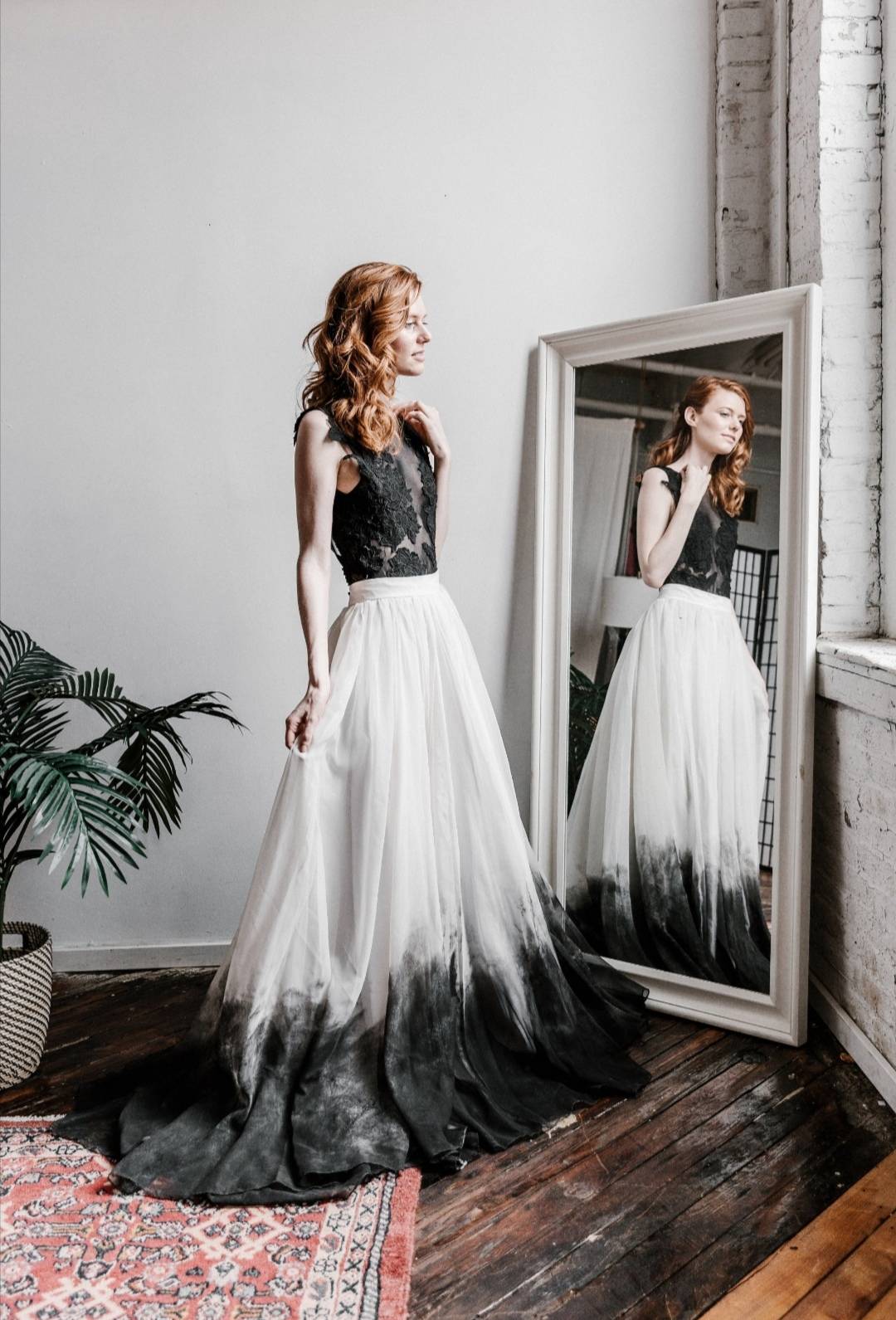 black and white wedding dresses