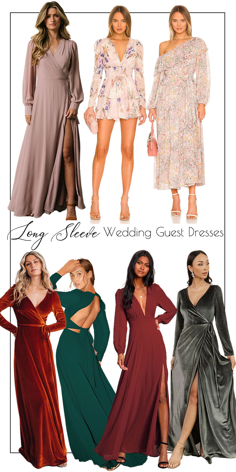 Top 20 Elegant Long-Sleeve Wedding Guest Dresses 2024 - HMP