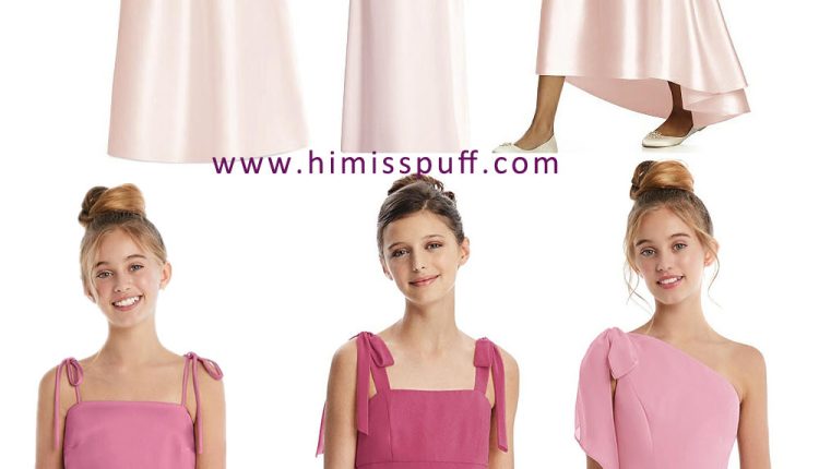 dusty rose blush pink junior bridesmaid dresses