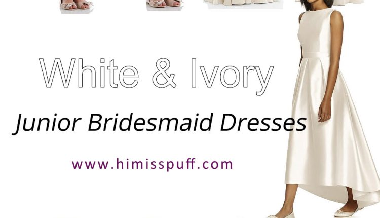 ivory and white junior bridesmaid dresses