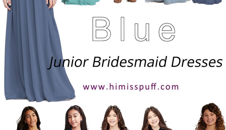royal blue navy dusty blue junior bridesmaid dresses