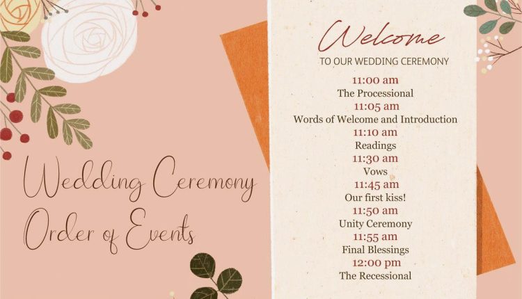 Ceremony Order for wedding