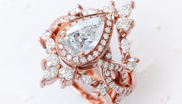 Rose gold engagement ring vintage victorian 2.4ct diamond