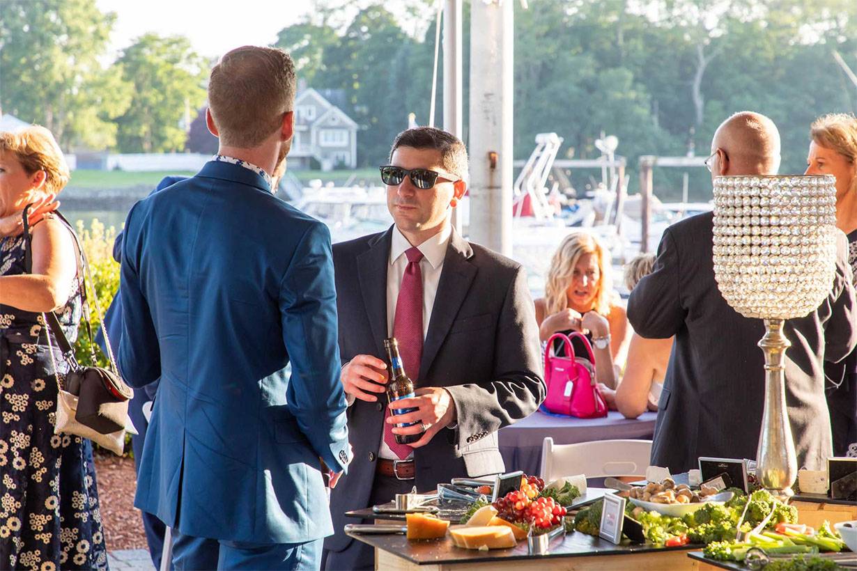 rehearsal dinner speech man holding beer