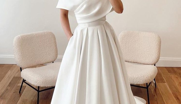 off the shoulder simple wedding dresses ball gown
