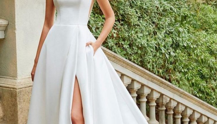 simple wedding dresses princess with slit country enzoani
