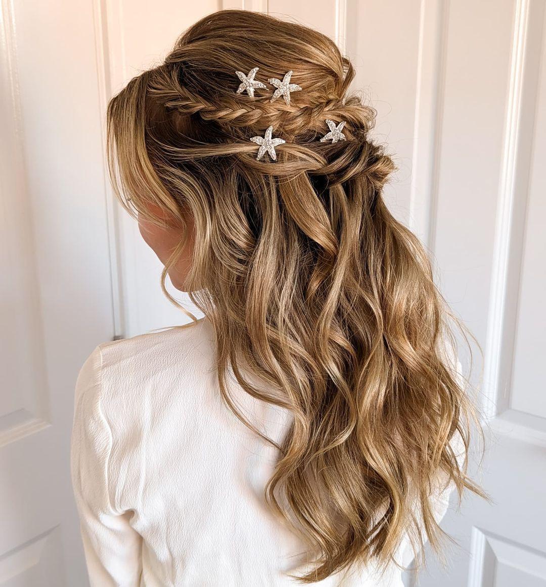 Half Up Wedding Hairstyles for Thin Hair POEK