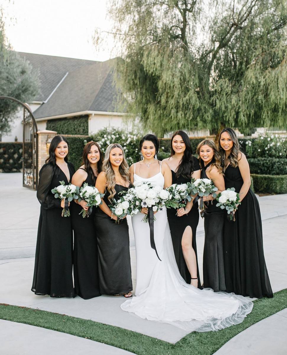 Black and white deals attire wedding